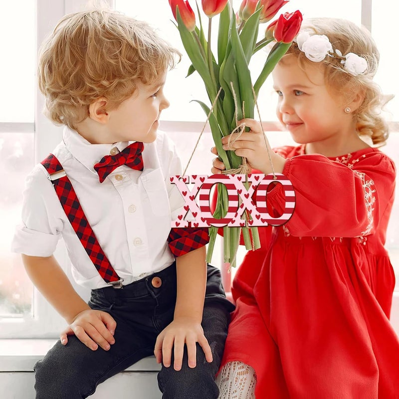 Sophena Wooden XOXO Letter Ornaments to Paint 7 inch, Valentine's Day Wooden DIY Blank Unfinished Round Wood Discs Ornament for Crafts Hanging Decorations(10PCS) - Image 4